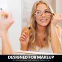 SODQW 2 Packs Makeup Reading Glasses for Women Round One Eye Rotating Magnifying Cosmetic Readers Make Up Eyeglasses (Black+pink)