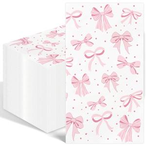 100PCS Pink Bow Napkins Disposable Hand Towels for Bathroom 3 Ply Decorative Bow Paper Napkins Pink Coquette Girl Party Guest Napkins for Birthday Bachelorette Bridal Wedding Party Supplies 100PCS Pink Bow Napkins Disposable Hand Towels for Bathroom 3 Ply Decorative Bow Paper Napkins Pink Coquette Girl Party Guest Napkins for Birthday Bachelorette Bridal Wedding Party Supplies