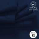 Hemstitch Cloth Dinner Napkins 100% Cotton Set of 12 - for Dining Special Occasions Weddings Parties Holidays Easter - Soft Durable Reusable - 18x18 Inch Table Cloth Napkins Navy Blue