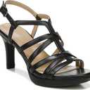 Naturalizer Women's Baylor Strappy High Heel Sandal (8.5, Black Smooth)