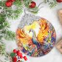 Stained Glass Ornaments - Phoenix Christmas Ornaments - Christmas Decorations for Tree - Holiday Present Ideas - Gift Exchange (Phoenix Spreading Wings)