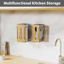 2 Pack Grocery Bag Holder, Wall Mount Bag Holder for Plastic Bags for Grocery Shopping Garbage Trash Bag Organizer with Bamboo Top for Kitchen, Pantry, Under Sink and Garage, Black