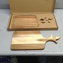 VICTORY RELAX Acacia Wood Cutting Board Set of 2 with Deer Antler Handles – Holiday Serving & Charcuterie Boards for Kitchen & Gifts