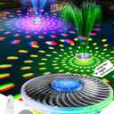 Solar Pool Fountain with Light Show, 2026 Upgraded Large Solar Pool Water Fountain, Floating Pool Fountain for Above Ground Pool,Solar Floating Fountain Pump for Nighttime Use Blue-1PK
