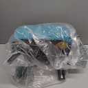 Leesingdo Small Footstool with Handle, Velvet Ottoman Foot Rest with Padded Seat, Curved Foot Stool with Wooden Legs, Portable Foot Rest for Living Room, Bedroom, Entryway, Peacock Blue