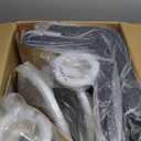 DUMOS Bar Stools Set of 4, 24 inch Counter Height Bar Stools, Upholstered Modern Kitchen Barstools with Metal Base, PU Leather Saddle Stools for Kitchen Island, Black