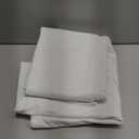 KOUFALL 86 Inch Length White Back Tab Linen Blackout Curtains for Living Room (52"W x 86"L (Pack of 2))