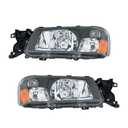WFLNHB 2PCS Driver and Passenger Side Headlight Assembly Replacement for Subaru Forester 2003-2004 Headlights Halogen Projector Black