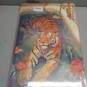 2 x Tiger in Bathtub Canvas Wall Art Funny Animal Bathroom Painting Picture Wall Decor Maximalist Trendy Dopamine Aesthetic Poster Print Artwork for Bathroom Toilet Home Decoration, 16x24in