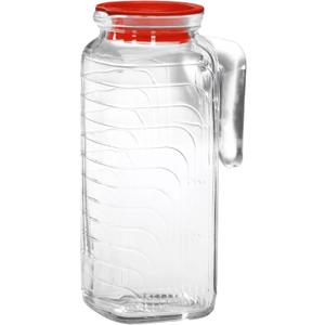 Bormioli Rocco Gelo Jug with Red Lid, 41-Ounce (39.2 Ounces)