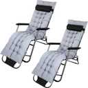 Bucherry 67 x 19 Inch Chaise Lounge Cushions Soft Lounge Chair Cushion Gravity Chair Cushion Sofa Lawn Furniture Cushion Pad with 6 Tie for Outdoor Indoor Patio Home Without Headrest (Gray,2 Pcs)
