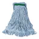 Rubbermaid Commercial Products Super Stitch Medium 20 OZ Blend Wet Mop, 1" Headband, Blue, for General Purpose Cleaning of Hard Floors Including Hardwood/Tile/Concrete