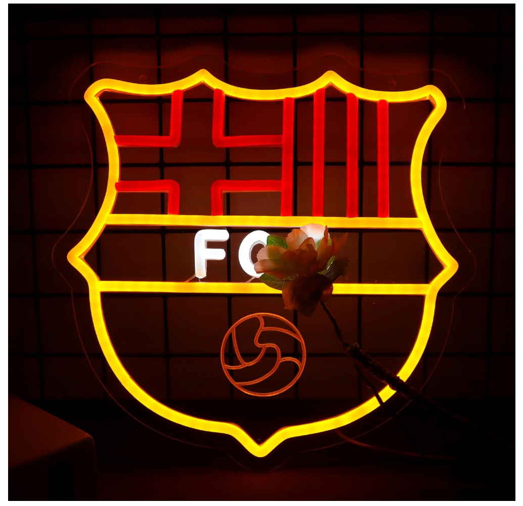 AHlove Football Sports Neon Signs for Wall Decor，FC LED Neon Lights for Bedroom、Man Cave，Birthday、Christmas Gifts for Boys