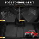 Floor Mats Fit for Ford F250 F350 F450 2017-2025 2026 Super Duty Crew Cab Front Bench Seat | Rear w/o Under-seat fold-Flat Storage Carpet Floor Super Duty All Weather Protector TPE Car Floor Liner