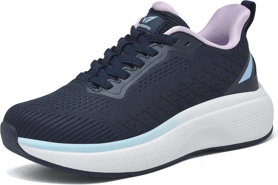Wondamo Women's Walking Shoes Slip On Comfortable Rebound Running Tennis Shoes Lightweight Breathable Non Slip Supportive Casual Athletic Fashion Sneakers, Size 9 US Women