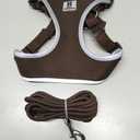 Dog Harness, Reflective No-Pull Pet Vest Harness for Small Medium Dogs, Adjustable Breathable Sandwich Mesh Fabric Harness for Walking Hiking Outdoor (Brown, S)