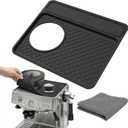 Espresso Tamping Mat & Barista Towel Set Compatible with Breville 870 & 880, Food-Grade Silicone Anti-Scratch Mat, Heat-Resistant Non-Slip Coffee Bar Accessories, Black
