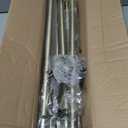 Antique Bronze Corner Window Curtain Rods with Aluminum End Cap Finials and Brackets,1 Inch Diameter Bay Window Curtain Rods,2 Sided 32-86 Inch Adjustable Drapery Rod