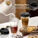 2 Packs Double Walled Glass Coffee Mugs with Silicone Lids, 12 OZ Reusable Glass Coffee Cups, Insulated Coffee Mugs, Cappuccino,Tea,Latte,Iced Coffee Cups, Glass Travel Mug, Heat Resistant