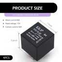 4 PCS 5 Pin Relay, 12V 40A Car Relay Switch, Trim System Components, Replacement for Car Boat Outboard Motor (Black)