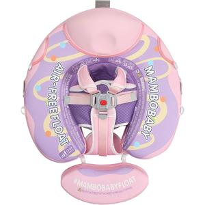 Mambobaby Float with Canopy Size Improved Non Inflatable Infant Pool Float Smart Mambo Float Swim Trainer Add Tail Swim Float Mambo Baby Float Solid Air Free Water Waist Swimming Ring