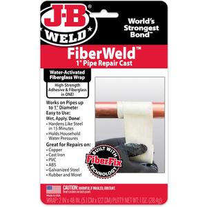 FiberWeld Pipe Repair Cast 2x48 Inch  High Strength Adhesive Fiberglass Wrap  White
