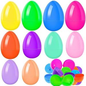 Fillable Easter Eggs 50 Pack with Colorful Bright Plastic Easter Eggs, Perfect for Easter Egg Hunt, Surprise Egg, Easter Hunt,2.25" Fillable Eggs