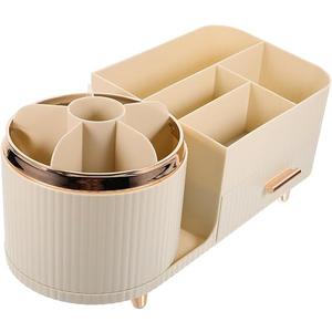 Baluue Makeup Brush Holder Rotating Organizer Desktop Cosmetics Storage Lipstick Organizer for Vanity
