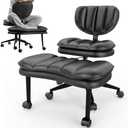 Cross Legged Office Chair, Ergonomic Cloud Criss Cross Desk Chair, Meditation Chair with Wheels, Height Adjustable Seat for ADHD, Wide Kneeling Chair with Back Support