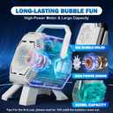 Belemar Bubble Machine for Kids with Lights, 6 Big Bubble Holes, Up to 15,000 Bubbles/Min, 320ml Large Tank, Battery Operated Portable Bubble Blower for Toddlers, Birthday Parties & Outdoor Fun