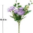 KAOYOO 4 PCS Artificial Peony Bouquet Short Stem for DIY Wedding Decoration Bridal Bouquet Home Decorations(Purple 4-PCS)