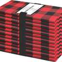 Cotton Clinic Set of 12 Cloth Napkins Gingham Check 100% Cotton 20x20 inches - Soft Durable Washable - Ideal for Events Wedding Christmas Easter - Perfect Everyday Use Table Dinner Napkins Red Black