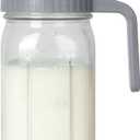 Breast Milk Pitcher, Mason Jar 32 oz, Heavy Duty Wide Mouth Jar with Flip Cap Lid and Pour Spout - Airtight Seal for Freshness and Convenience - Great for Cold Beverages, and Home Entertaining