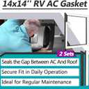 2 Sets 14" x 14" 25071 RV Roof Air Conditioner Gasket with Adhesive Strip, Waterproof AC Sealing Strip for Repairing and Replacing RV and Camper Roof AC Units(Black)