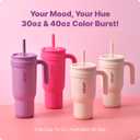 VINUR Insulated Tumbler with Handle-30 oz Stainless Steel Coffee Travel Mug with Leak Proof Straw Lid| Water Cup for Travel|Cup Holder Friendly|Gifts for Women, Lilac Purple