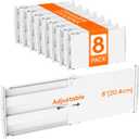 Lifewit 8" Tall 8 Pack Drawer Dividers, 35-56.5cm/13.8-22.2" Expandable Drawer Divider for Clothes, Adjustable Dresser Drawer Organizers, Drawers Separators for Dresser/Bathroom/Closet/Kitchen White