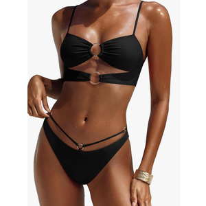 ANRABESS Bikini Sets for Women Two Piece Swimsuit Summer Sexy Double Loop Cheeky Thong Bathing Suits Beach Vacation Swimwear S