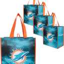 FOCO NFL unisex-adult Nfl Team Logo 4-pack Reusable Grocery Shopping Bags Totes (One Size)