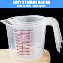2 x DTDNZKN 3 Pack Measuring Cup Set, Includes 250Ml (1-Cup), 500Ml (2-Cup) and 1000Ml (4-Cup) Plastic Liquid Measuring Cups- Baking, Cooking, Mixing & Measuring Cups, Essential Kitchen Tools