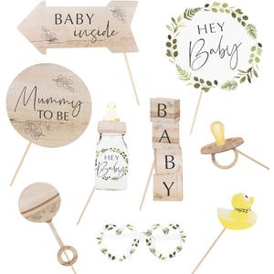 Botanical Baby Shower Photo Booth Props, 10 Pack