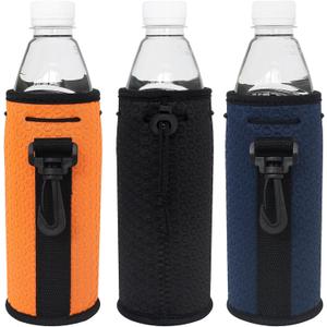 Water Bottle Sleeves, 3 Pcs Neoprene Insulators Bottle Carrier Holder with Buckles, fits 16-18oz (Colorful1)