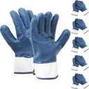 Teenyyou Oil Resistant Gloves for Men, Nitrile Heavyweight Fully Coated Work Gloves, Oil Hauler Chemical Resistant, One Size