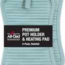 All-Clad Premium Pot Holder & Heating Pad, (2-Pack) Heat Resistant to 500 Degrees, 100% Cotton 10"x6.25" for Kitchen and Barbeque, Rainfall