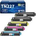 Skydo Toner Cartridges Compatible for Brother TN227 BK/C/M/Y High Yield Toner Cartridge for Brother HL-L3270CDW MFC-L3770CDW HL-L3290CDW MFC-L3710CDW HL-L3210CW HL-L3230CDW Printer(2BK/1C/1M/1Y)