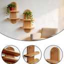 2PCS, Boho Shelves, Arched wall Shelf, Floating Shelf for Home Decor, wall Display for vases (Beige)