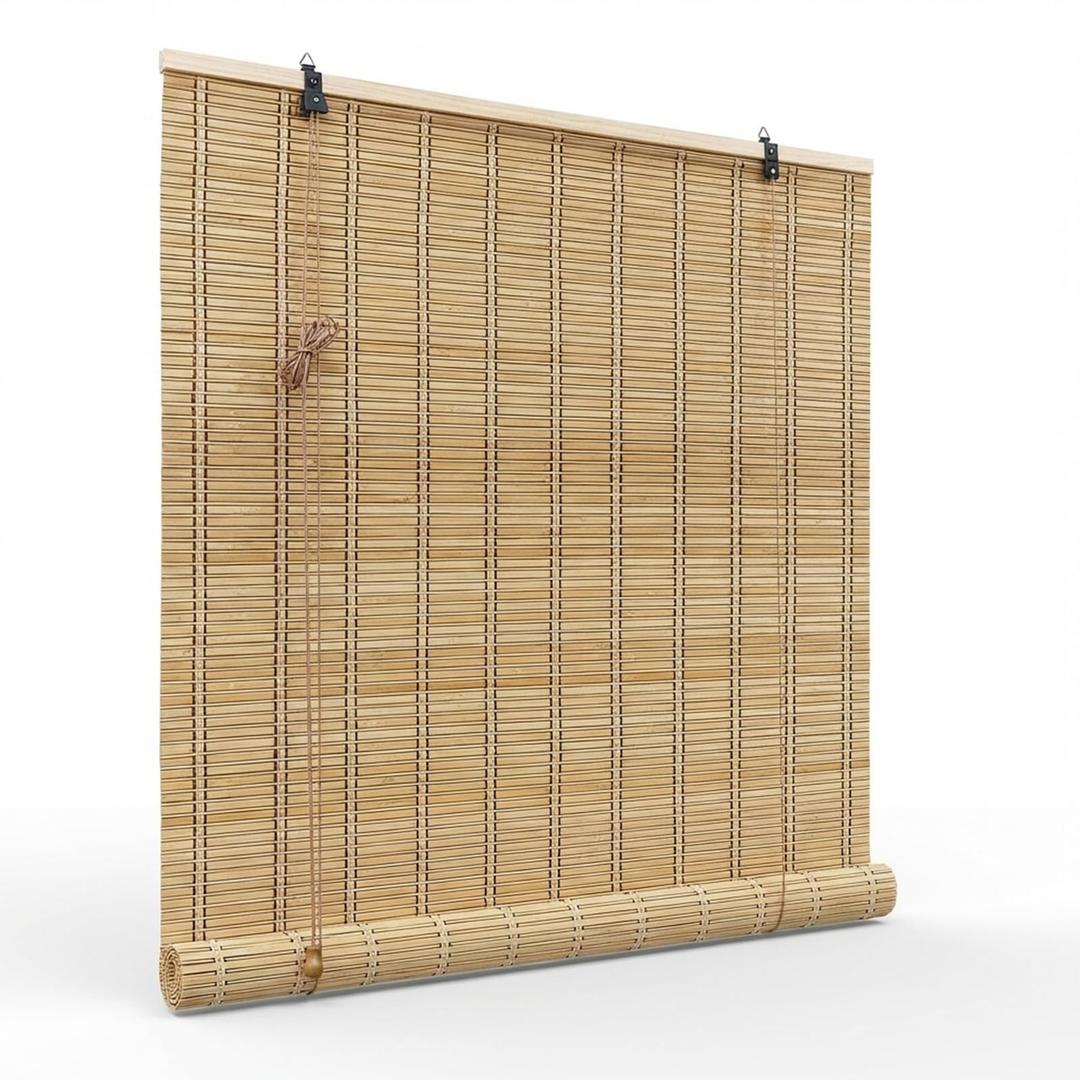 Lignity Bamboo Blinds for Interior Windows, Custom Roll Up Shades