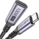 USB C Extension Cable 3ft, USB Type C 3.2 (100W Fast Charging &10Gbps Data Transfer & 4K@60Hz Video) Extender Cord Male to Female for Laptop Monitor Tablet Mobile Phone and More