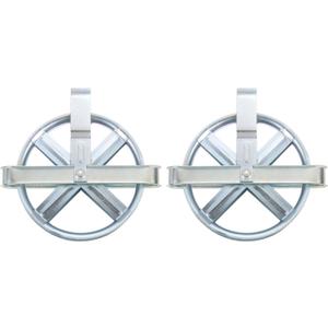 uxcell 2Pcs 5" Clothesline Pulley with Durable Iron Alloy Wheel and Axle, Deep Groove Weather-Resistant Drying Line Pulley for Outdoor Clothes Line, Silver