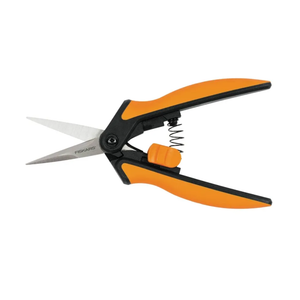 Fiskars Solid Snip Pruning Microtip SP13, Length: 6 Inch Steel Blades/Plastic Handle, Black/Orange