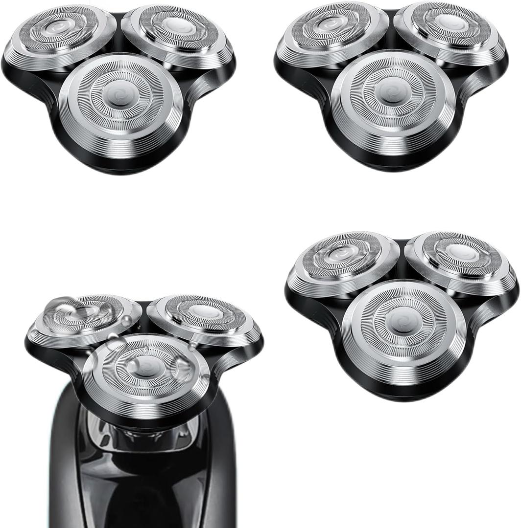 SH90 Replacement Heads Compatible with Philips Norelco Shavers Series 9000, New Version of Metal Wheel Buckle and Upgrade Double-Layer Precision Replacement Blades(3 Pack)
